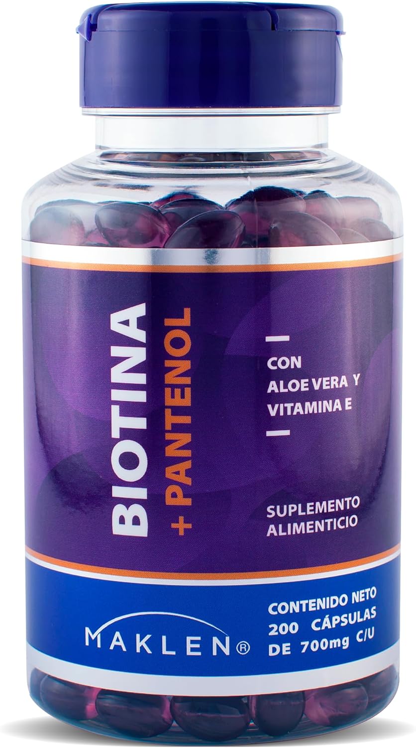 MAKLEN - Biotina con Pantenol, Aloe vera y Vitamina E