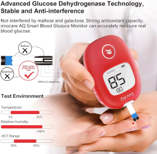 Glucómetro con tiras reactivas de glucosa en sangre y lanceta