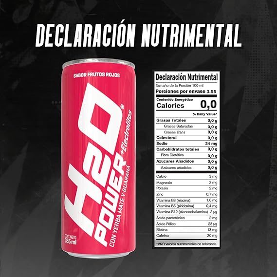 H2O Power + electrolitos sabor frutos rojos