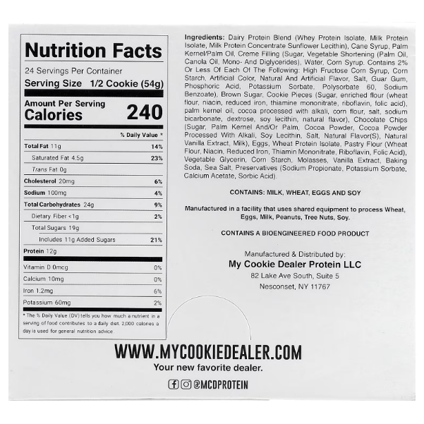 My Cookie Dealer Protein Cookie - Milk & Cookies