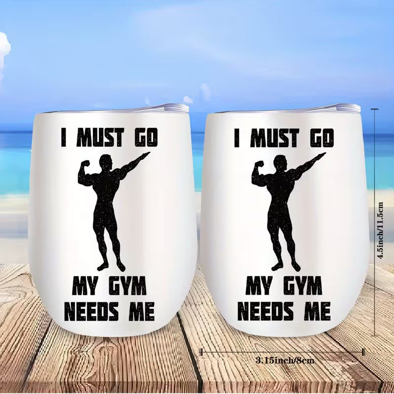 Taza Motivacional Divertida para Gimnasio “Debo Ir, Mi Gym Me Necesita”