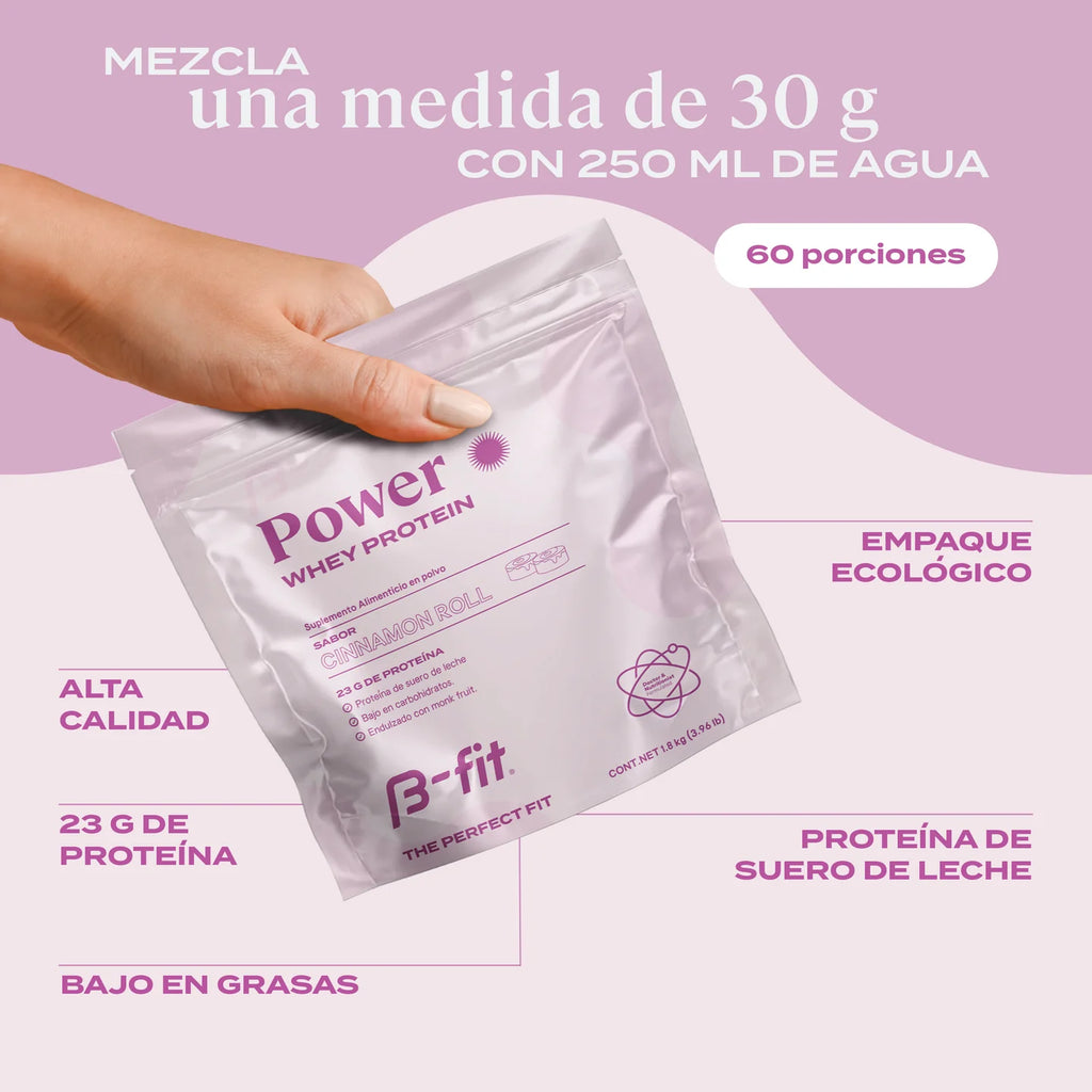 B-Fit Whey Protein Sabor Rol de Canera, 60 Porciones