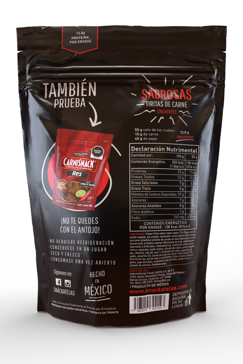 Snacktelas Salsa negra