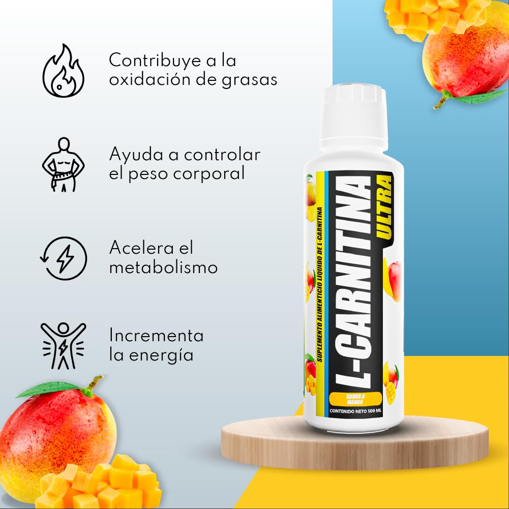 BHP L-Carnitina Ultra Liquida 500ml Sabor Mango