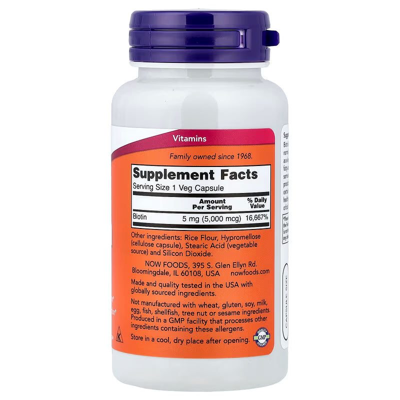 Now Biotina softgel high potency 5000 mcg