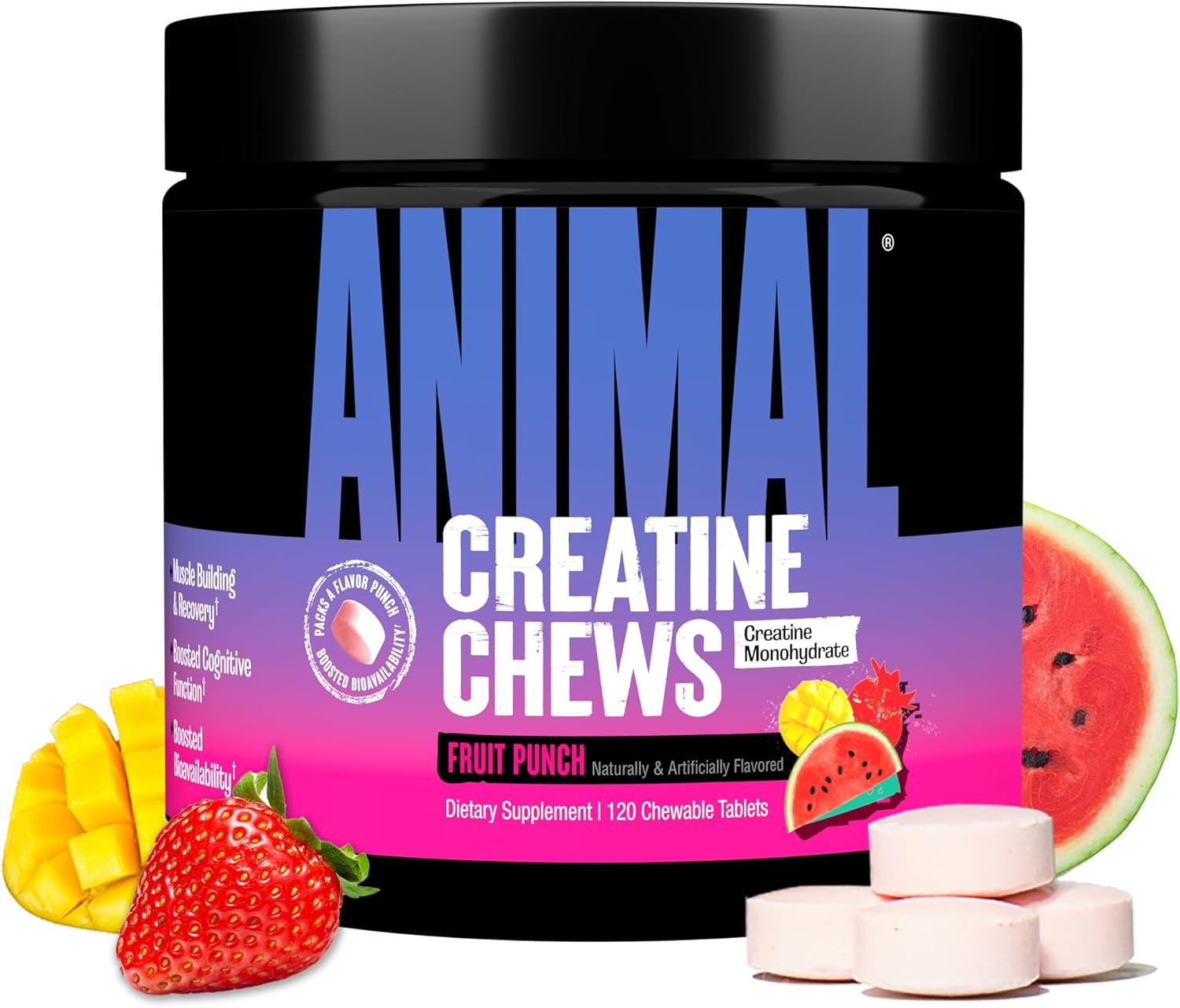 Animal Creatine Chews 120 Tabletas Masticables