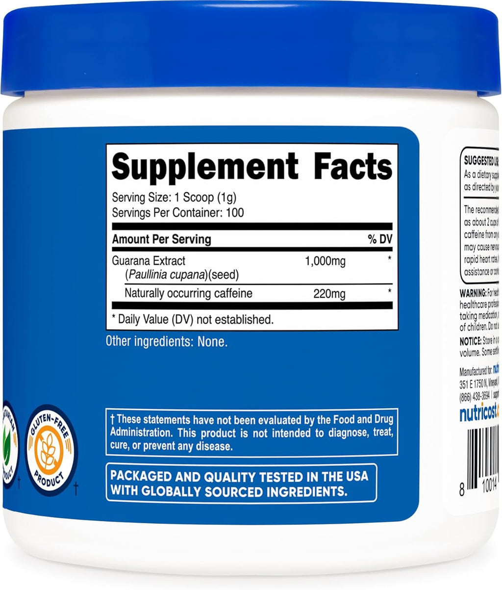 Nutricost Guarana Powder 100gr