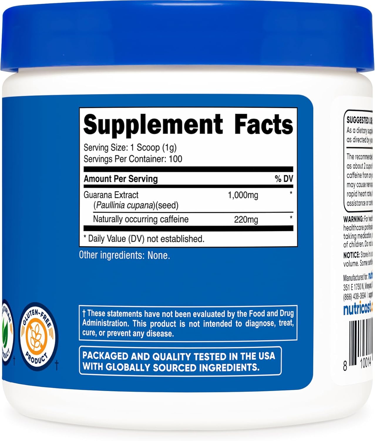 Nutricost Guarana Powder 100gr