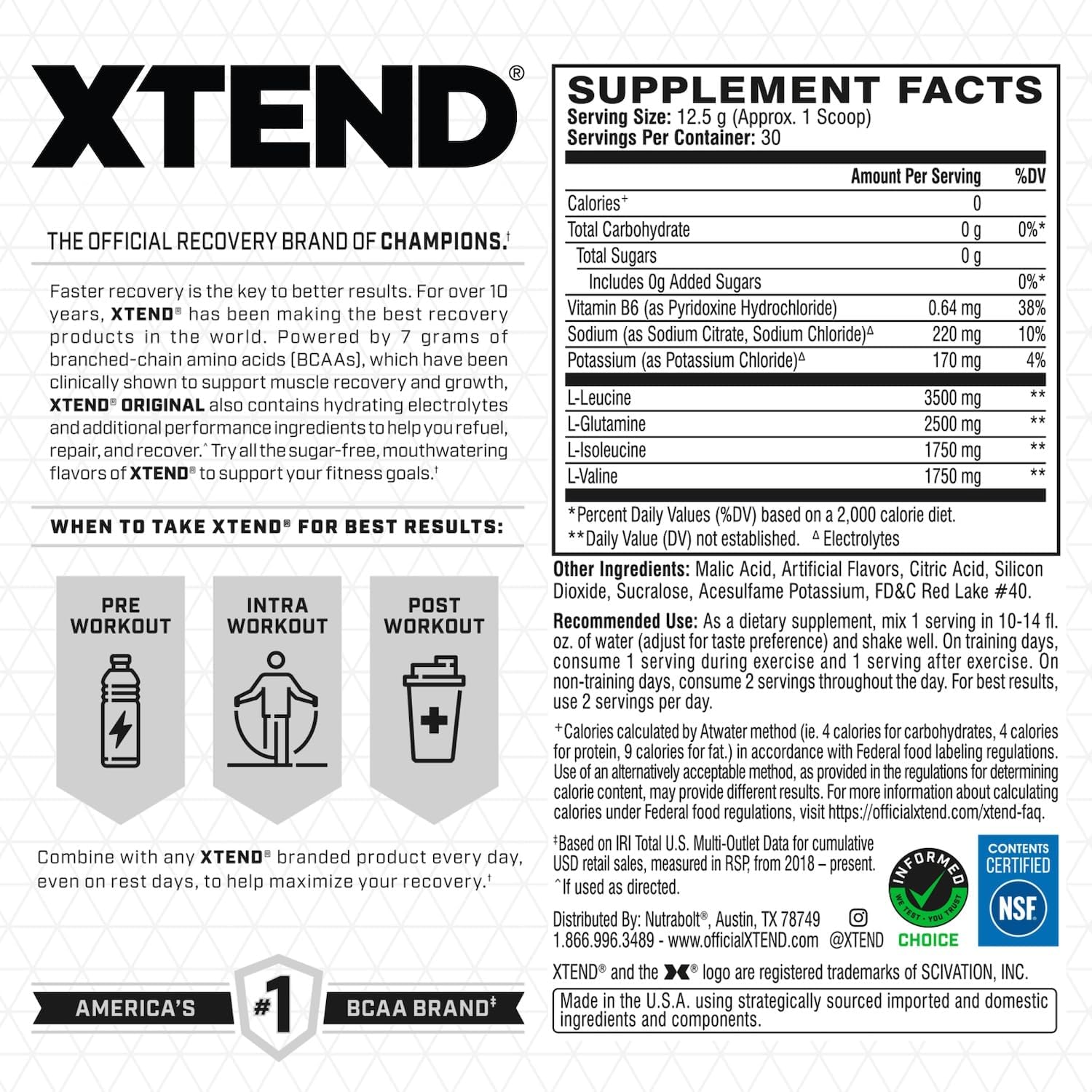 XTEND BCAA´s Polvo Sabor Sandía