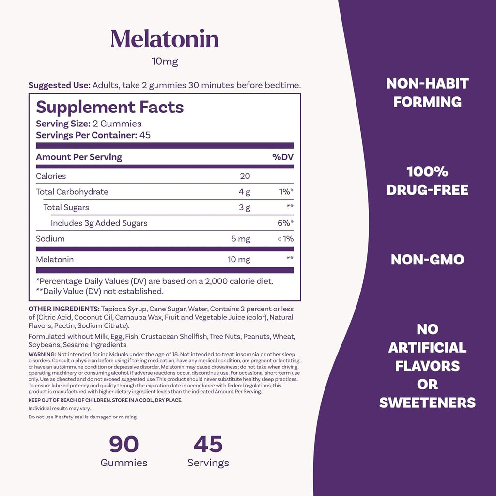 Natrol Melatonina 10mg 90 Gomitas Sabor Fresa