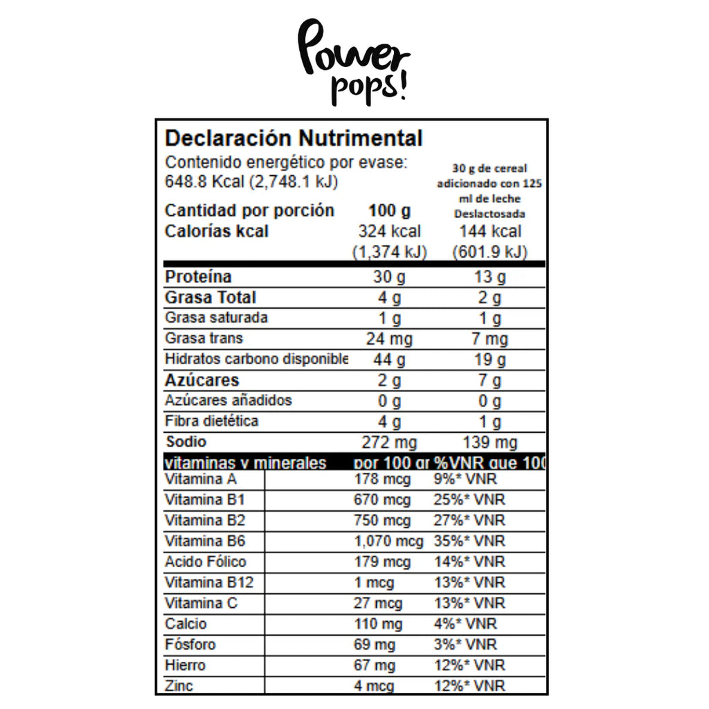Power Pop Cereal Alto en Proteína Sabor Manzana - Canela