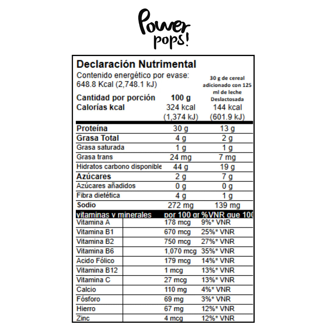 Power Pop Cereal Alto en Proteína Sabor Manzana - Canela