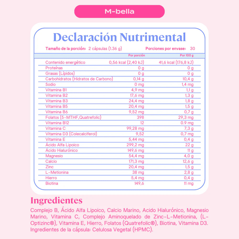 B-Fit M-Bella Multivitamínico 60 Cápsulas
