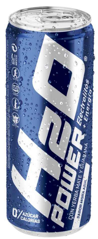 H2O Power + electrolitos sabor mora azul
