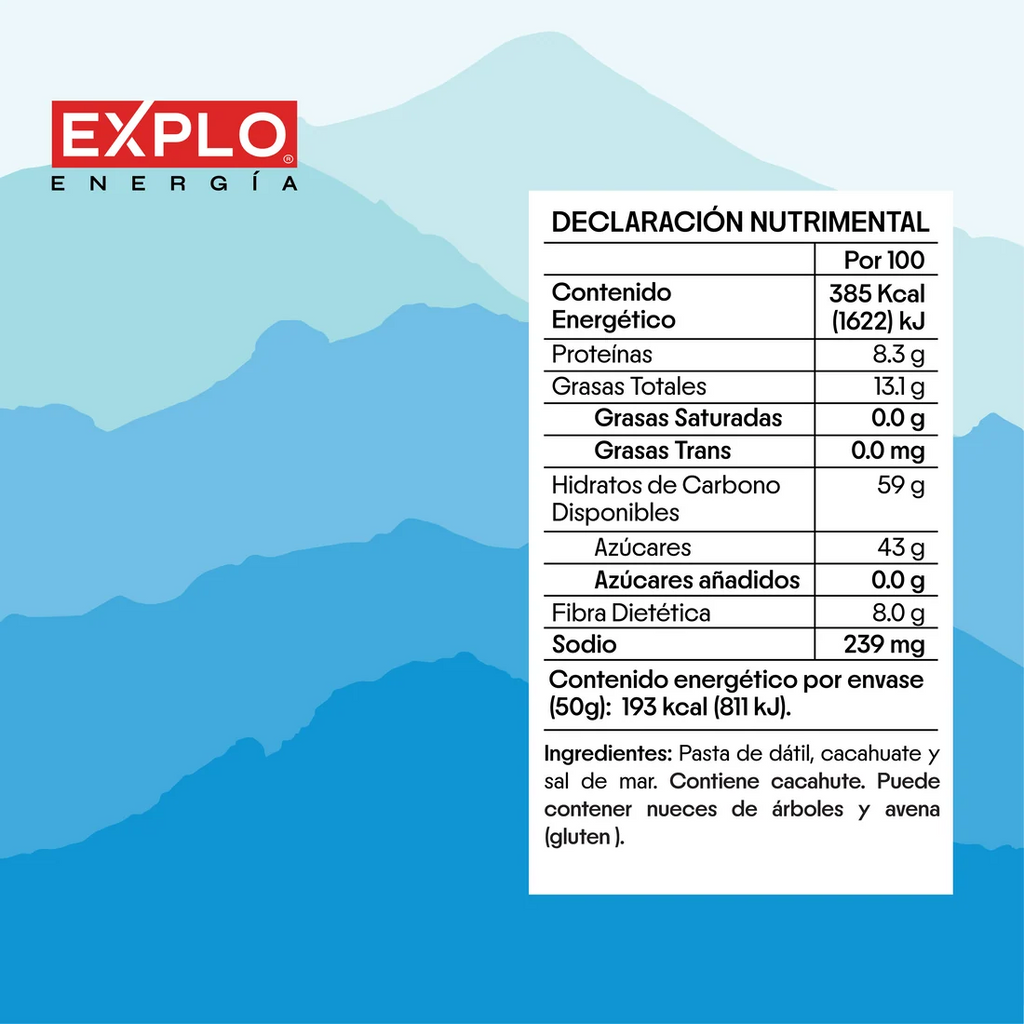 EXPLO Barra de proteína sabor Cacahuate Sal de Mar