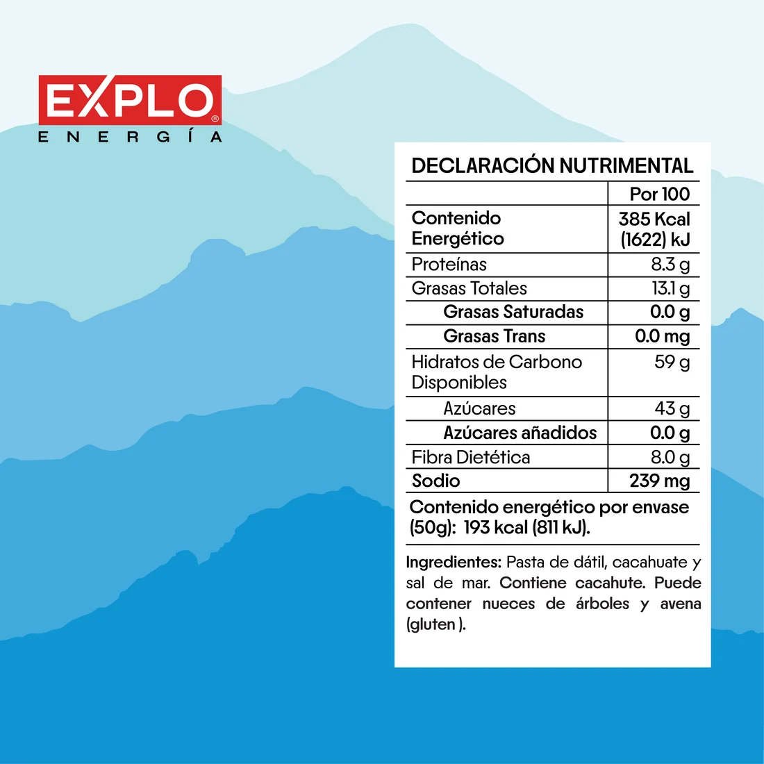 EXPLO Barra de proteína sabor Cacahuate Sal de Mar