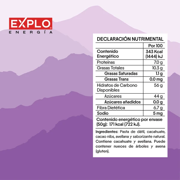 EXPLO Barra de proteína sabor Cacao Vainilla