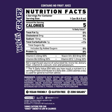 Ghost Energy sabor Welchs Grape - Pack c/8pzas