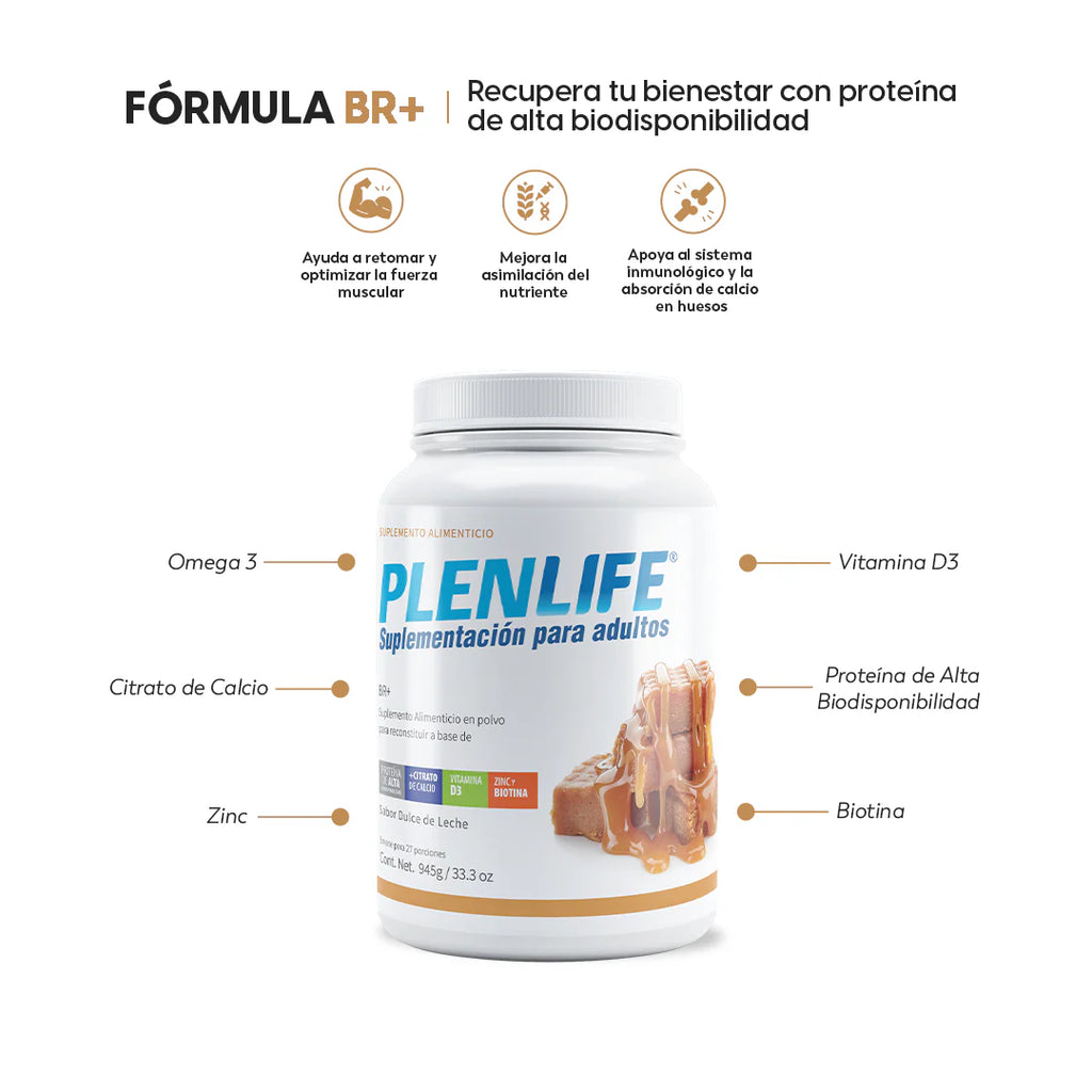 Proteína Plenlife Fórmula BR+ Sabor Dulce de Leche