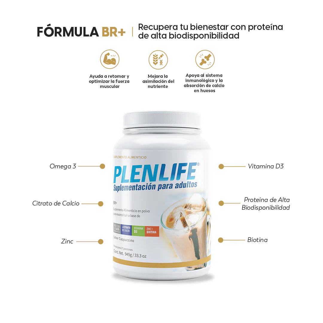 Proteína Plenlife Fórmula BR+ Sabor Cappuccino