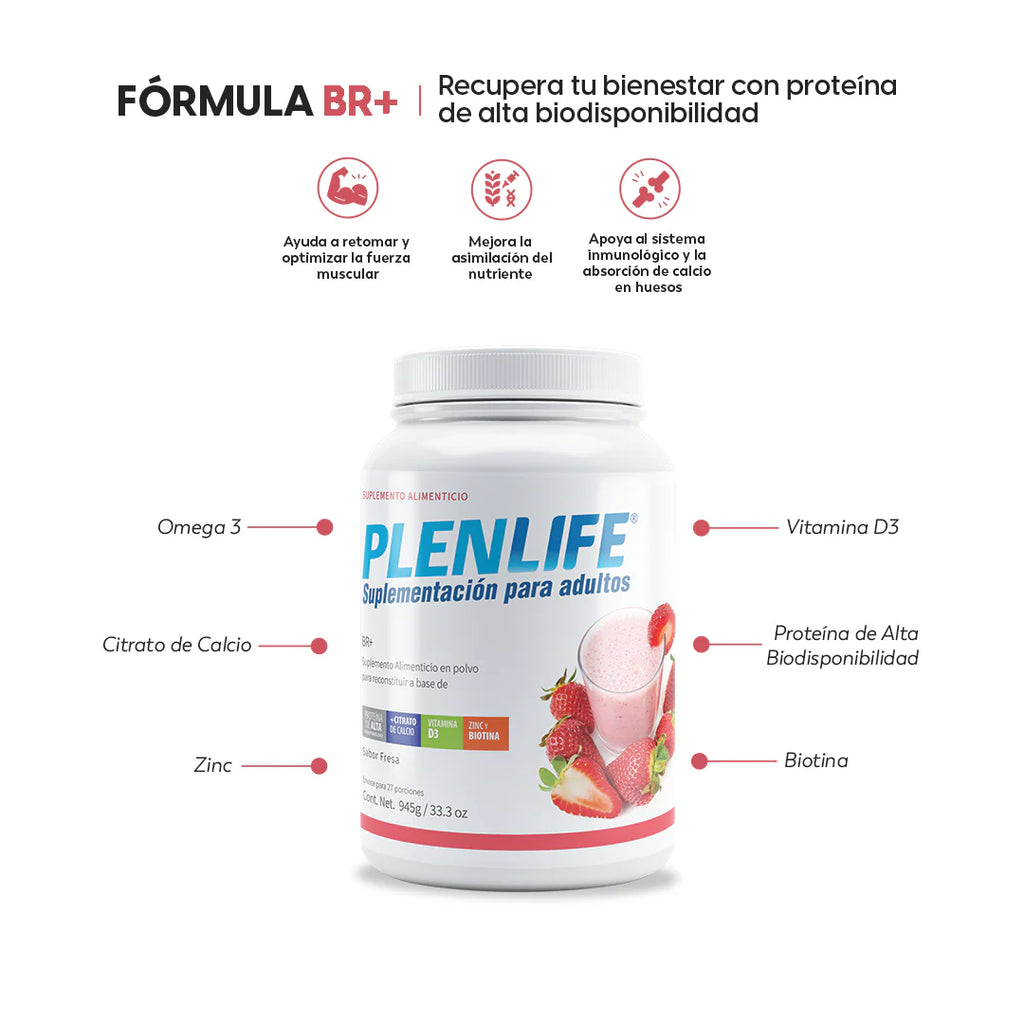 Proteína Plenlife Fórmula BR+ Sabor Fresa
