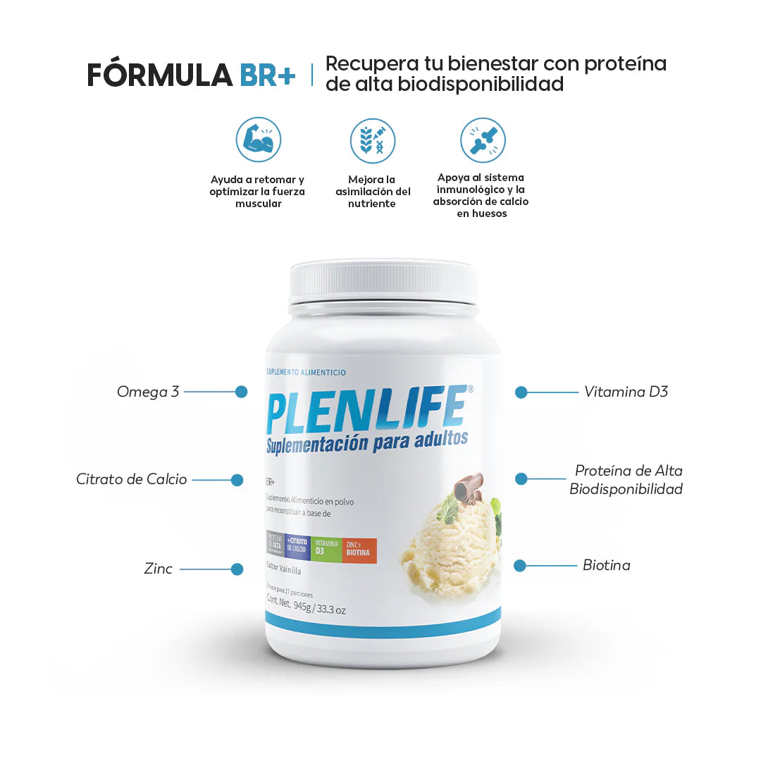 Proteína Plenlife Fórmula BR+ Sabor Vainilla