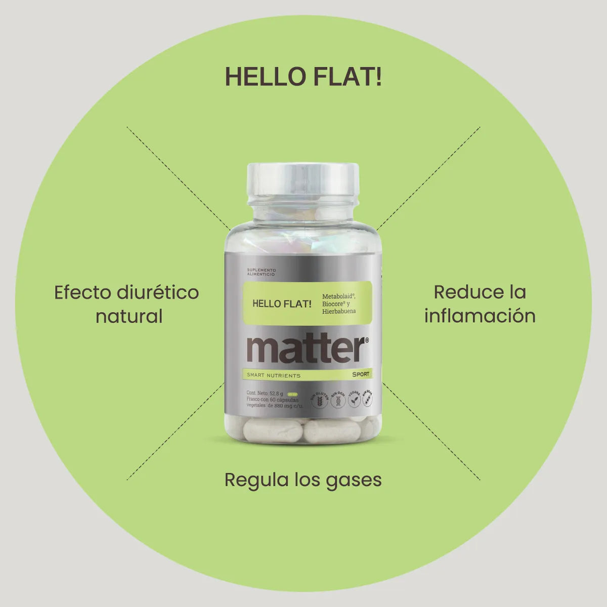 Matter Hello Flat ! Bote con 60 cápsulas