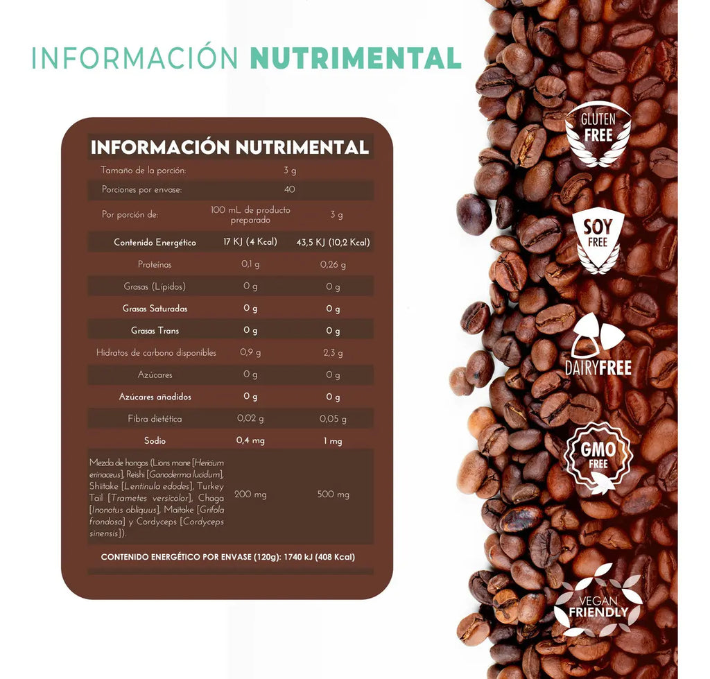 Natural Wisdom Café con Hongos Adaptogenos