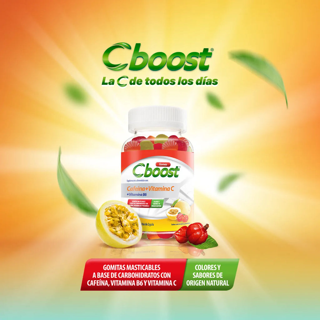 Cboost Gomas Cafeína + Vitamina C + Vitamina B6
