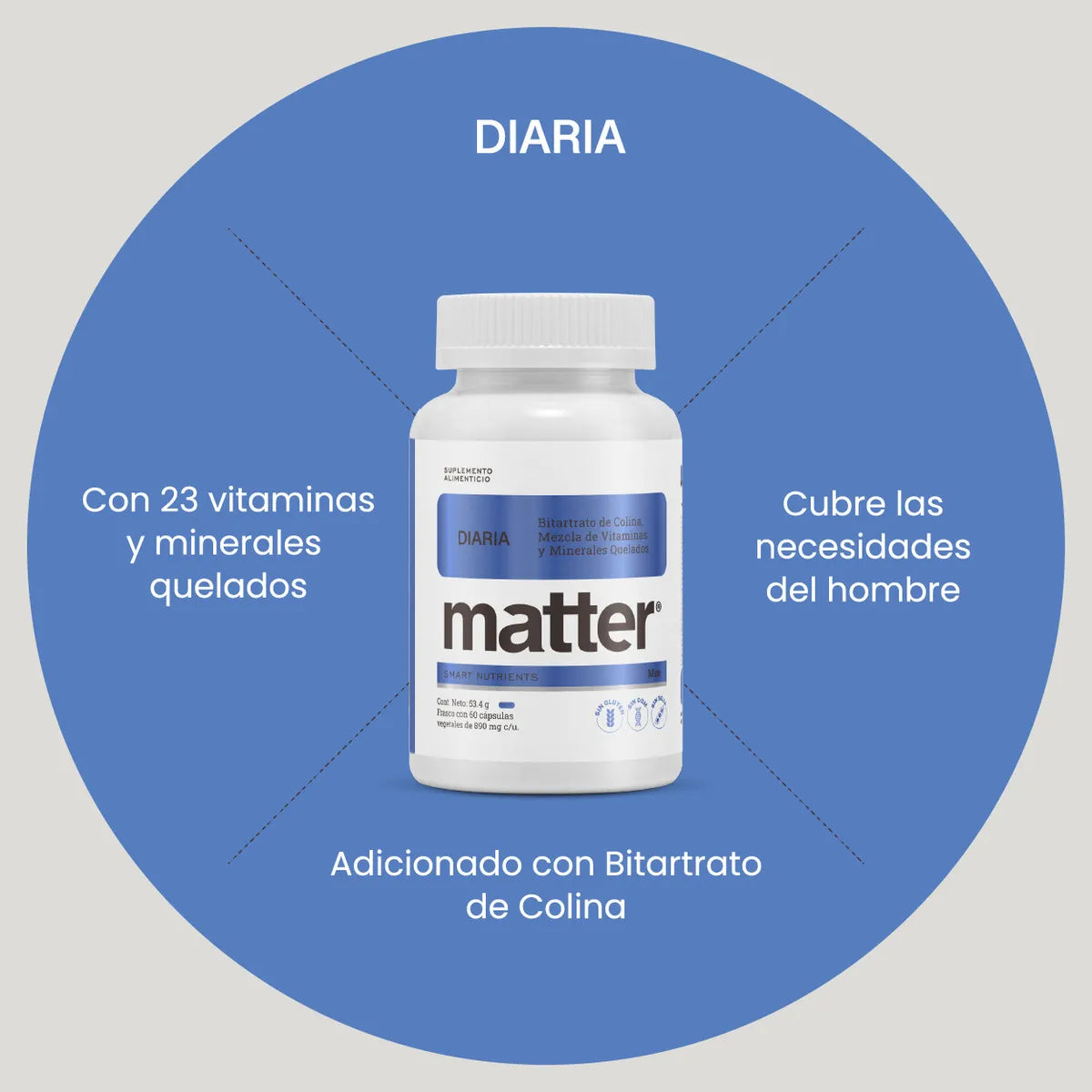 Matter Diaria Men Multivitamínico Bote con 60 Cápsulas