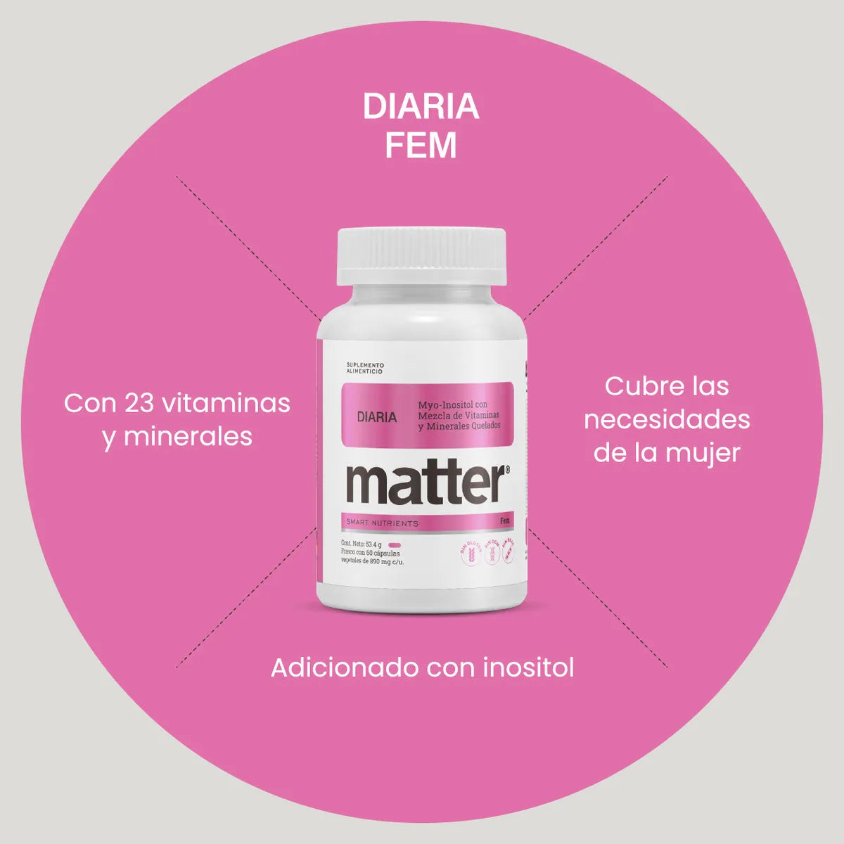 Matter Diaria Fem  Multivitamínico Bote con 60 Cápsulas