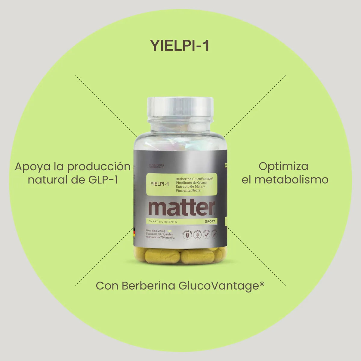Matter Yielpi-1 Bote con 30 cápsulas