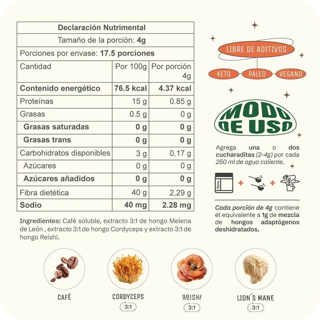Flora Café con Adaptógenos