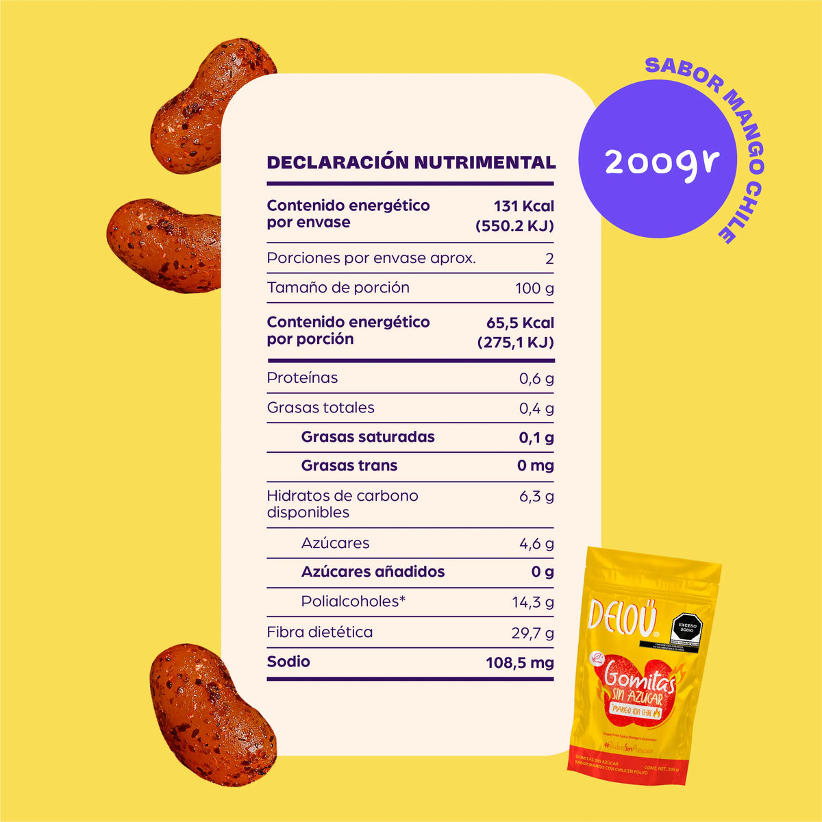 B-Fit Delou Gomitas Manguitos Enchilados- Pack c/5pzas