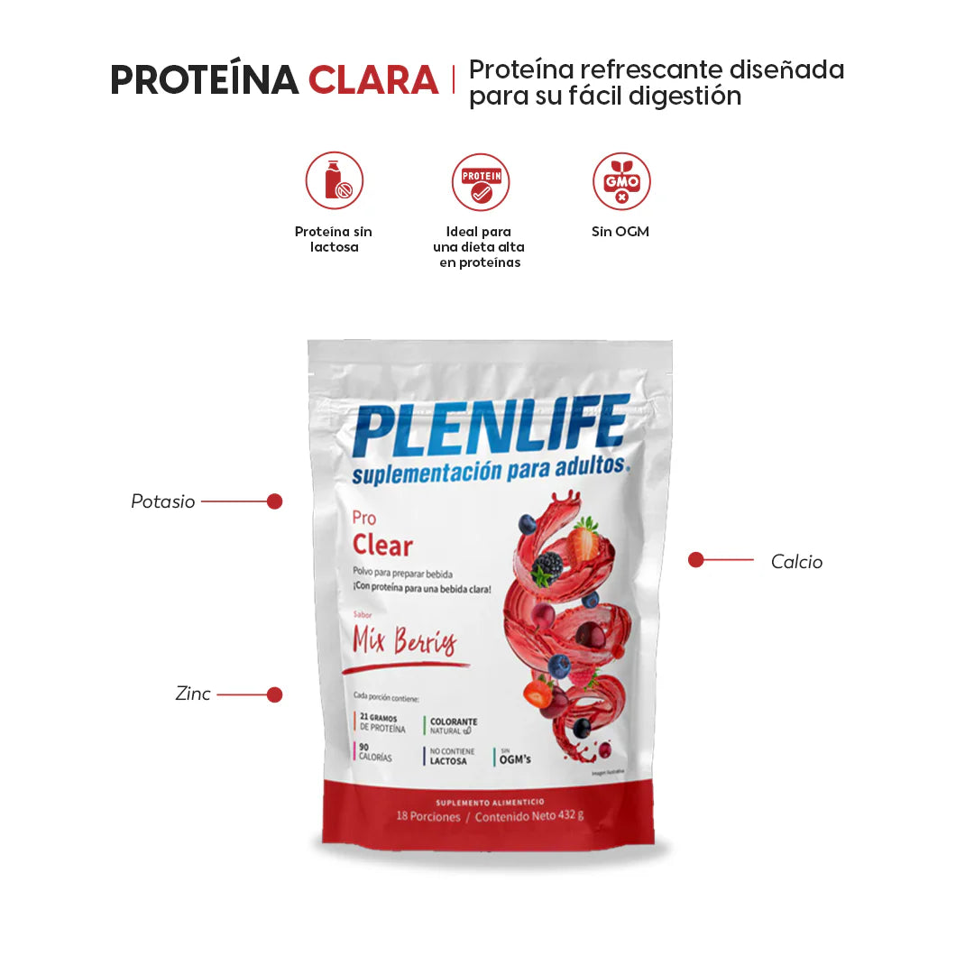 Proteína Plenlife Pro Clear Sabor Mix Berries