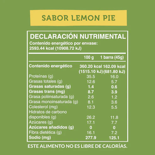 Barra de Proteína Sabor Lemon Pie