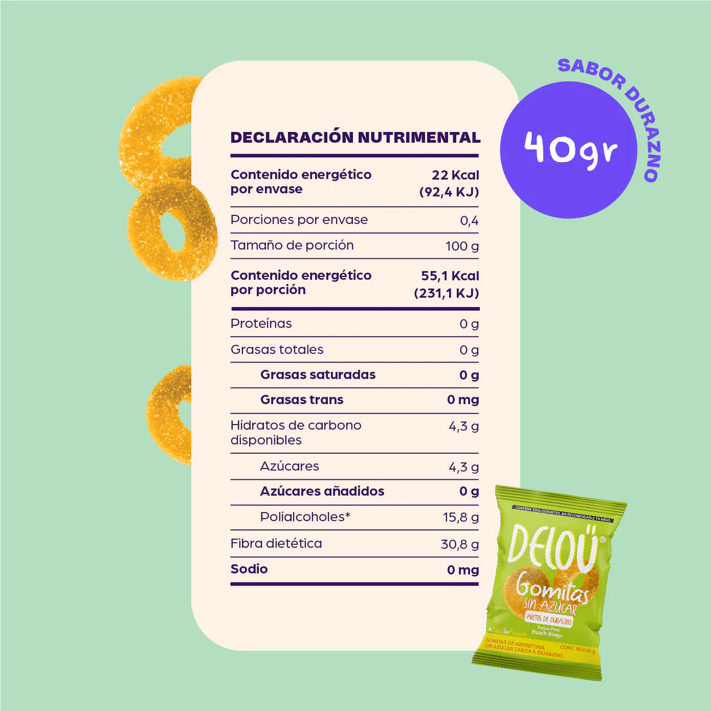 B-Fit Deloü Aritos sabor Durazno