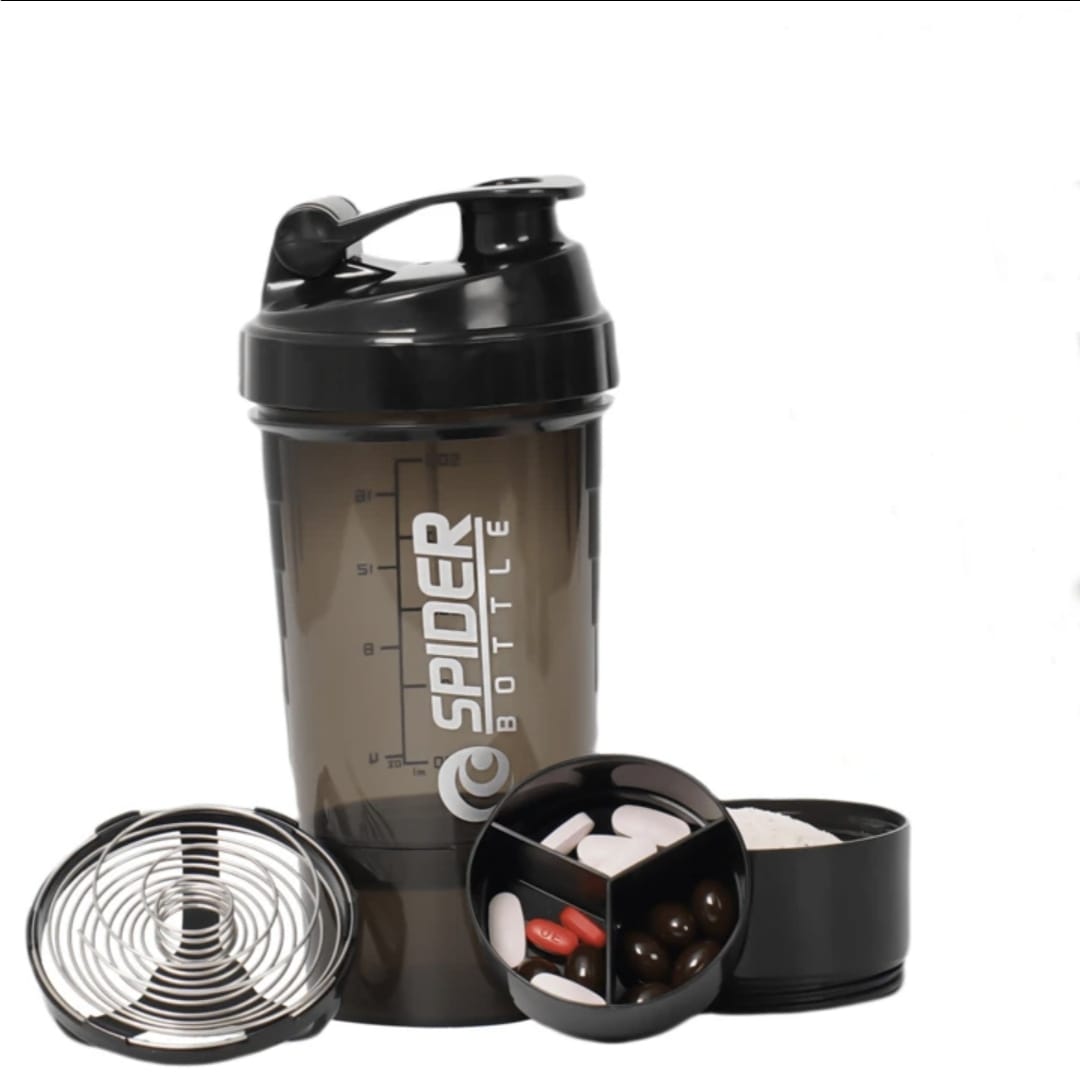 Shaker Spider Bottle con Compartimentos