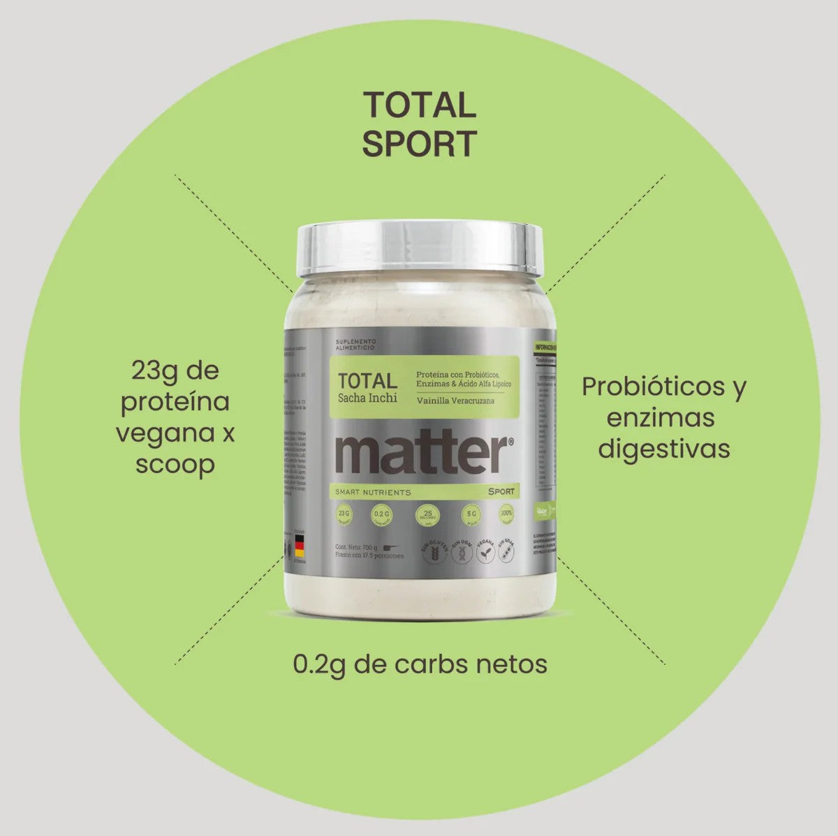 Matter Total Sport Proteína Vegana Sabor Chocolate Oaxaqueño