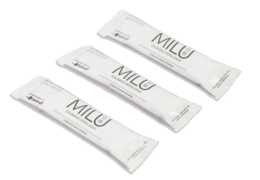 MILU Colágeno Hidrolizado con Vitamina C y Ácido Fólico
