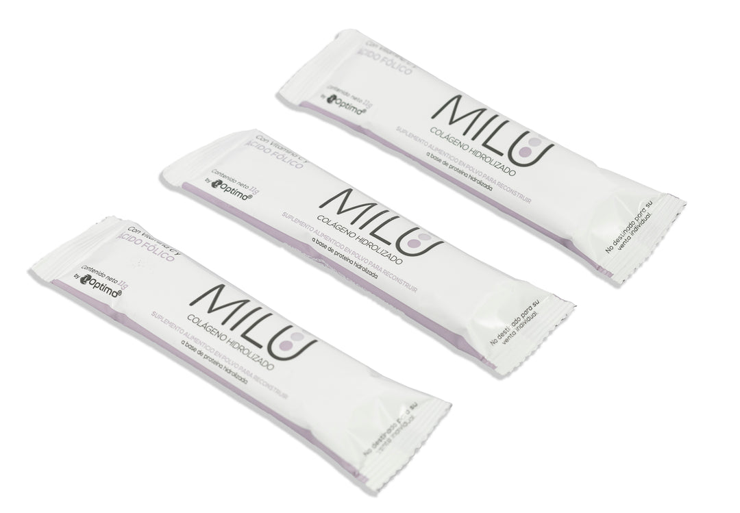 MILU Colágeno Hidrolizado con Vitamina C y Ácido Fólico