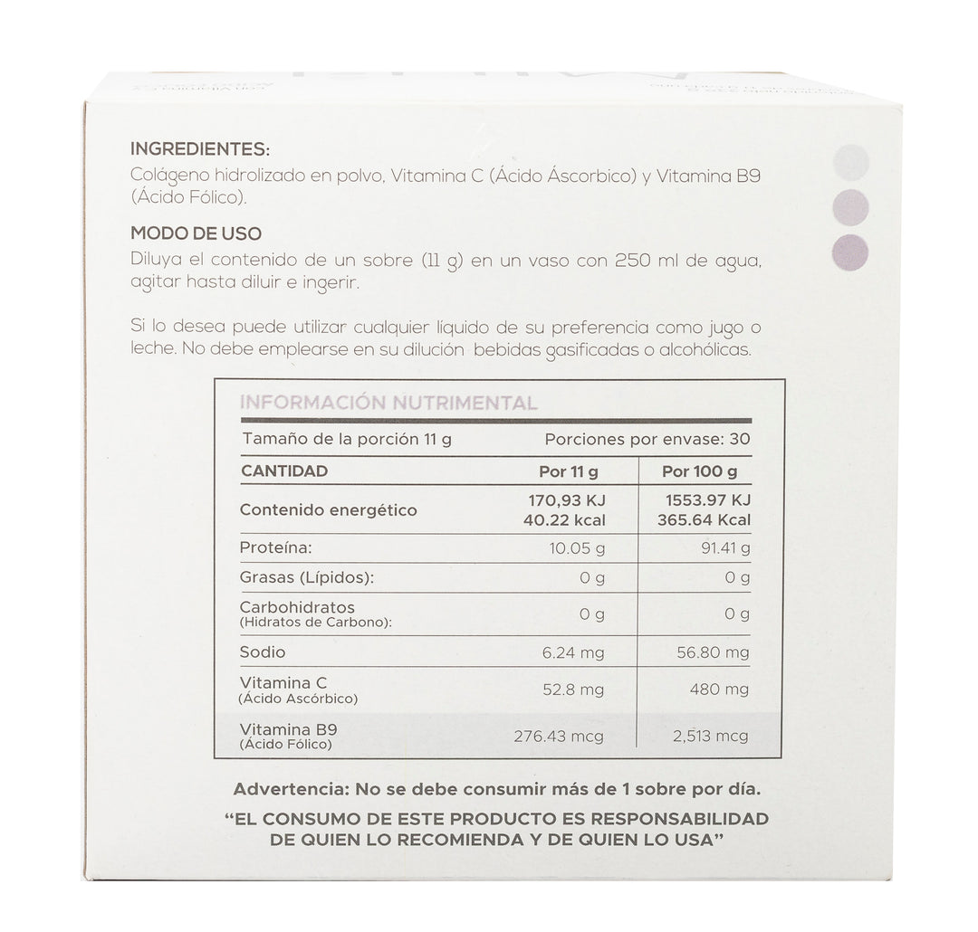 MILU Colágeno Hidrolizado con Vitamina C y Ácido Fólico
