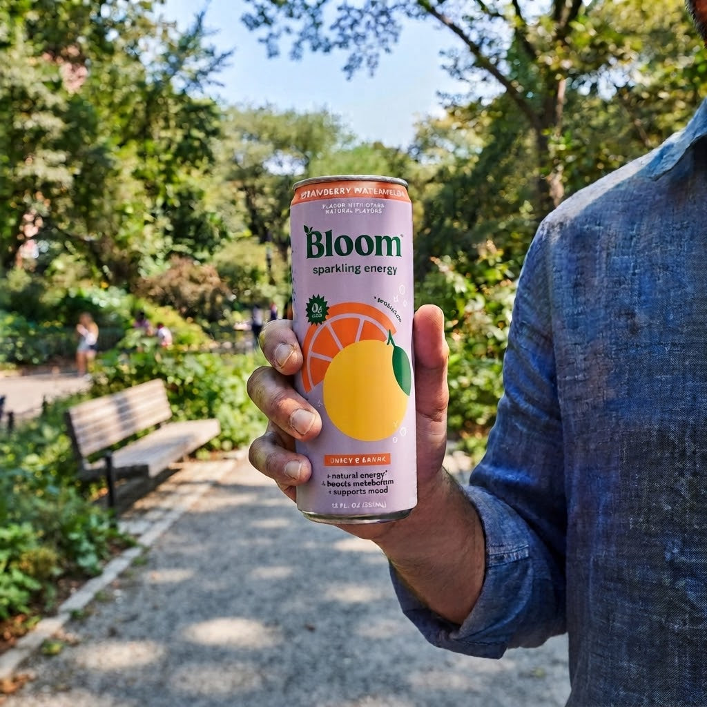 Bebida Bloom sparkling energy juicy orange