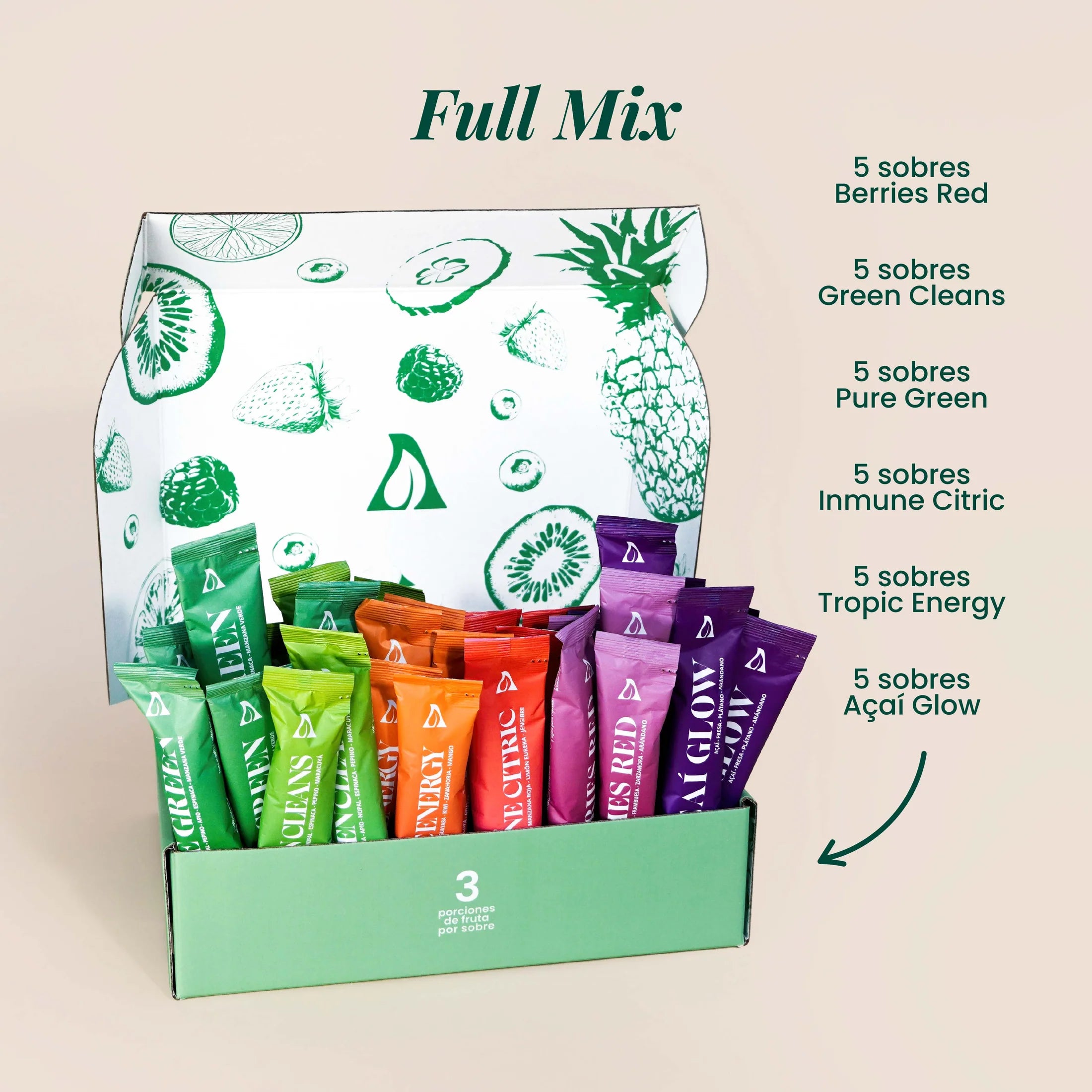 Amorasana Pack de 30 Sobres Full Mix + Shaker