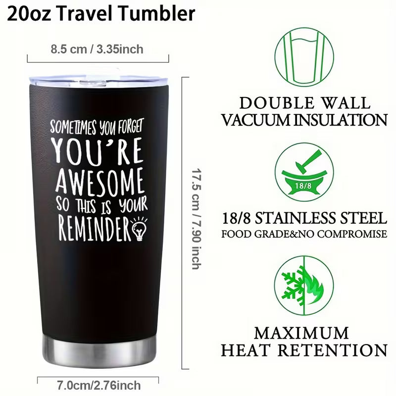 Termo de Acero Inoxidable 20 oz con Tapa Motivacional