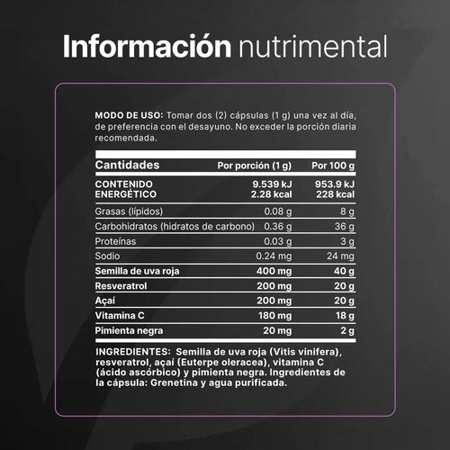 B Life Resveratrol 90 Cápsulas