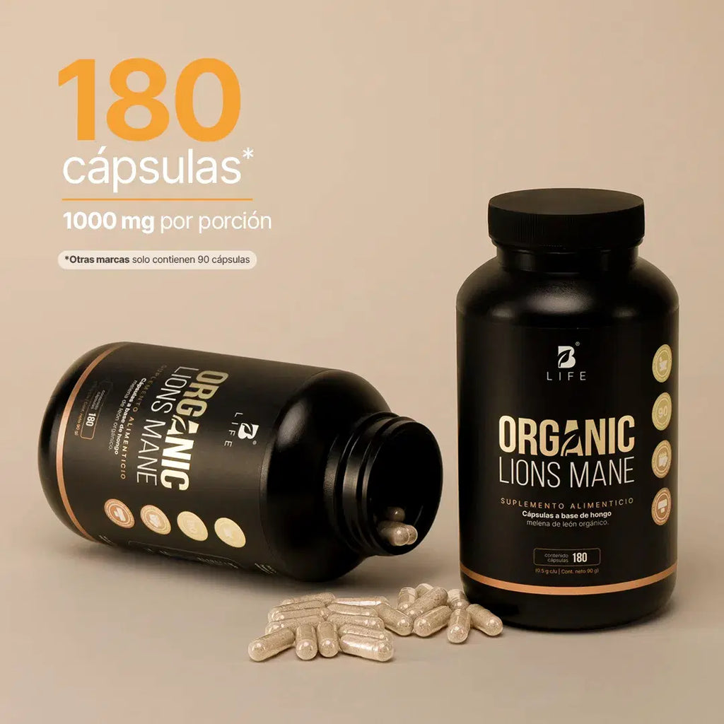 B Life Hongo Melena de León Organico 180 Cápsulas