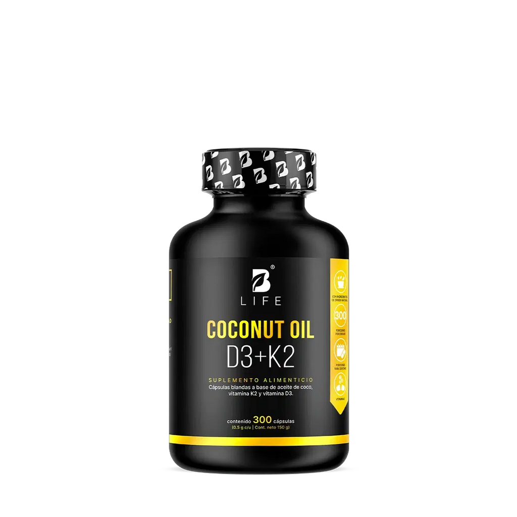 B Life Vitamina D3 + K2 Con Aceite de Coco 300 Cápsulas