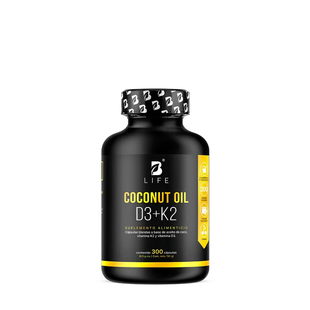 B Life Vitamina D3 + K2 Con Aceite de Coco 300 Cápsulas