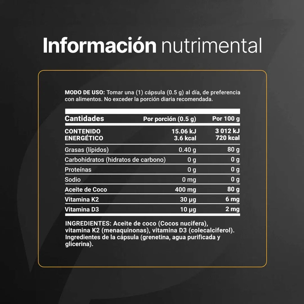 B Life Vitamina D3 + K2 Con Aceite de Coco 300 Cápsulas